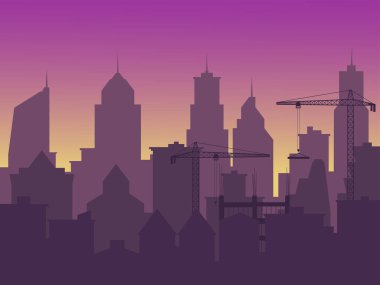 Yeni bir gökdelen inşaatı, şehirde bir artış, kentleşme.