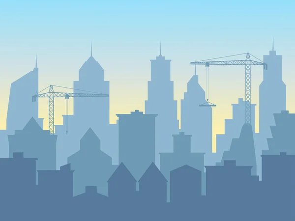Yeni bir gökdelen inşaatı, şehirde bir artış, kentleşme. — Stok Vektör