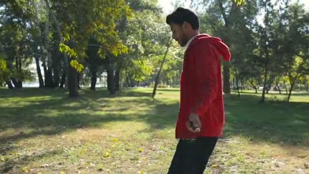 Hombre Haciendo Ejercicio Wth Saltar Cuerda Aire Libre — Vídeos de Stock