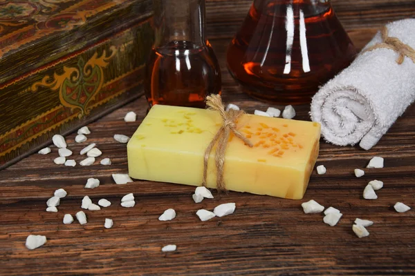 Cube Natural Fruit Soap Essential Oils Body — Stock Photo, Image