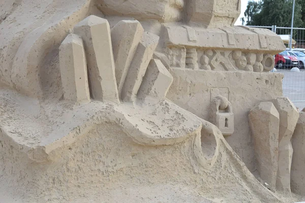 sand sculpture made by hand