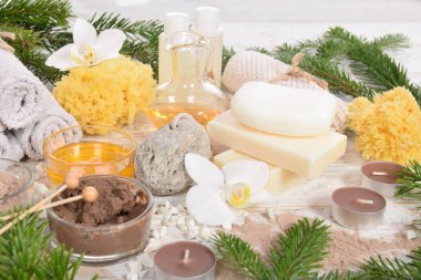 Noel ev yapımı spa, ponza, doğal sabun çikolata yüz maskesi, ponza, vücut yağları