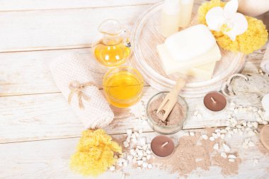 Spa için yağlar, sünger taşı, doğal sabun çikolata yüz maskesi, sünger taşı,