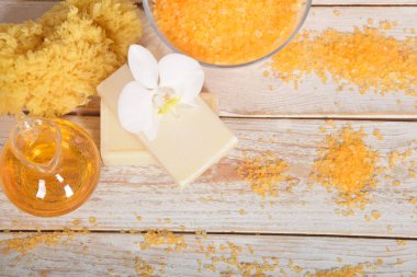 ev spa, mumlar, pomza, doğal sabun, kuru toz yapmak için bir