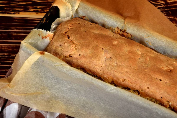 Pane Fatto Casa Pasta Madre Panno Cucina — Foto Stock