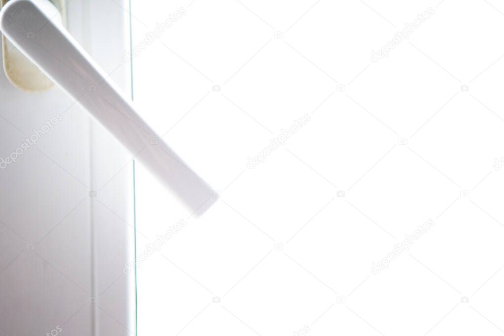 plastic window with a handle, closeup, copy space for the text