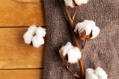 Ahşap arkaplan dokusu, kırsal arkaplan kopyalama alanı üzerine yün malzeme