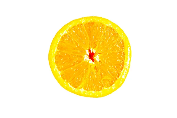Κομμένο Φρέσκο Γλυκό Πορτοκάλι Απομονωμένο Λευκό — Φωτογραφία Αρχείου