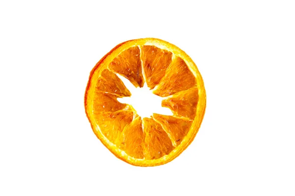 Torkad Skivad Citrus Isolerad Vit Närbild — Stockfoto