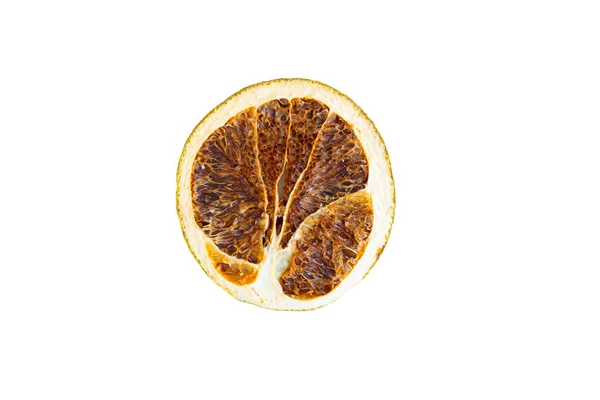 Gedroogde Gesneden Citrusvruchten Geïsoleerd Wit Close — Stockfoto