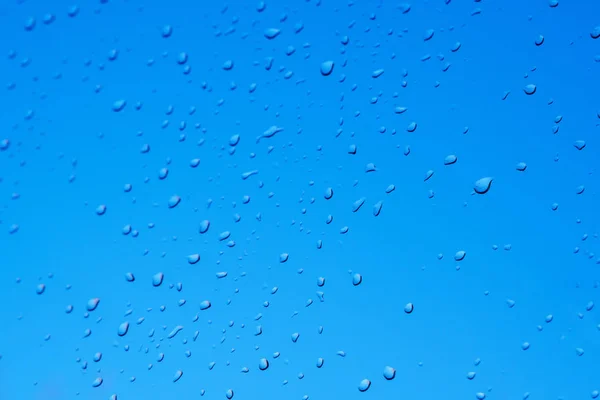 Gotas Lluvia Superficie Del Vidrio Ventana Con Fondo Borroso — Foto de Stock