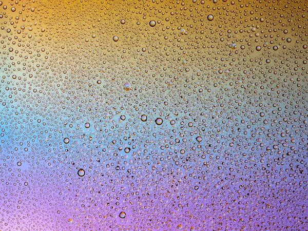 Gotas Água Vidro Com Fundo Colorido Gotas Água — Fotografia de Stock