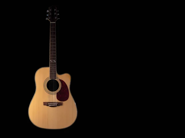 Six String Acoustic Guitar Black Background Low Key Music Day — Stock Photo, Image