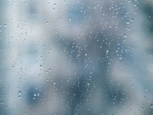 Krople Deszczu Szybie Niewyraźne Tło — Zdjęcie stockowe