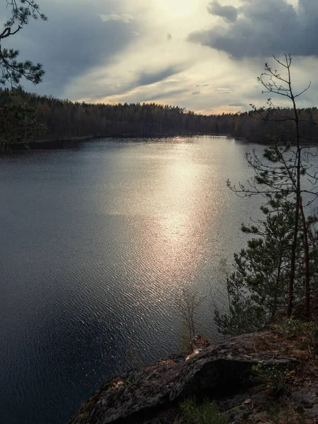 Mystical Twilight Lake Sunset Lake — Stock Photo, Image