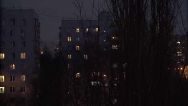 Tarde da noite no distrito de Moscou — Vídeo de Stock