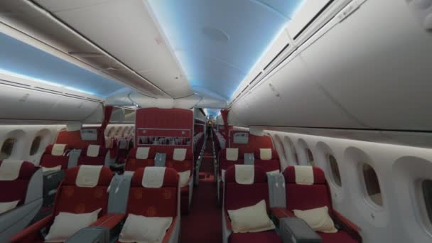 W klasie biznes Hainan Airlines samolotu — Wideo stockowe