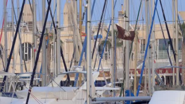 Puerto con yates en Alicante, España — Vídeos de Stock