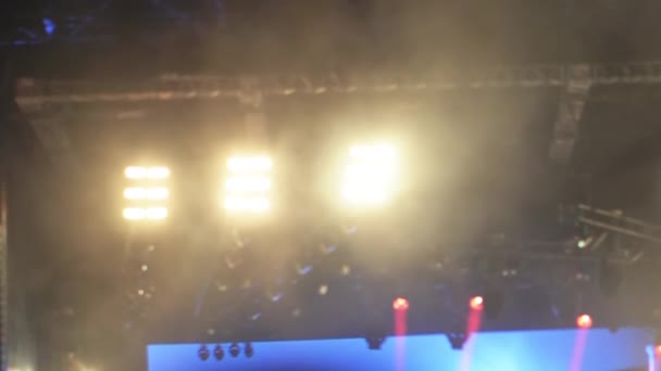 Brightly colored stage lights flashing — Stock Video