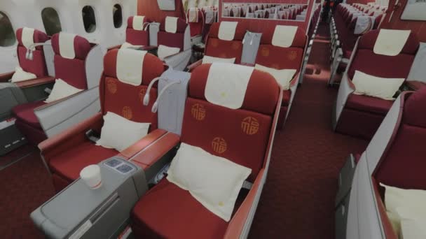 Intérieur de l'avion classe affaires — Video