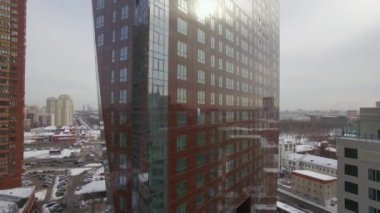 Modern highrise blok daireler, havadan görünümü