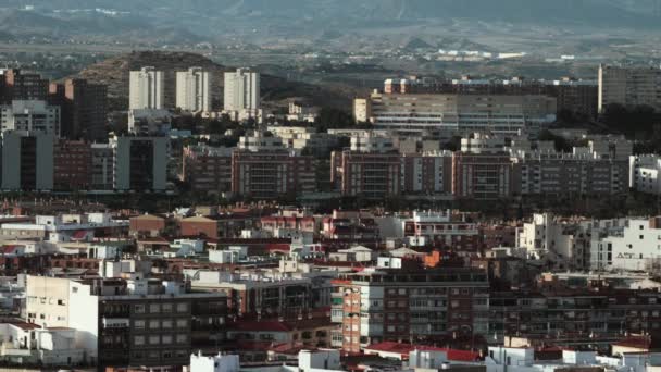 Apartment houses and hills in Alicante, Spain — Stock Video