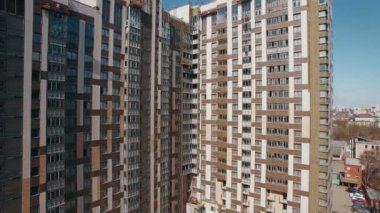 Highrise blok daireler altında inşaat ve Moskova görünümü, Rusya Federasyonu