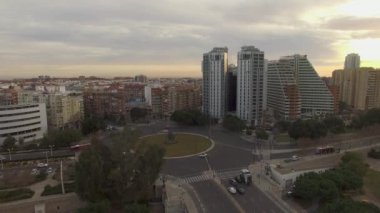 Hava Valencia sahne Turia bahçeleri ve Angel Custodi Köprüsü, İspanya