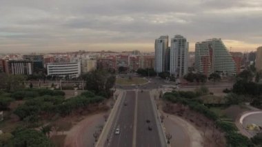 Valencia, Ispanya hava Cityscape