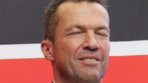 Lothar Matthaus at the presentation of FIFA World Cup Trophy in Russia — Stock Video