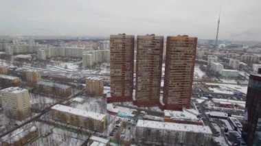 Moskova yerleşim bölgesinin havadan görünümü