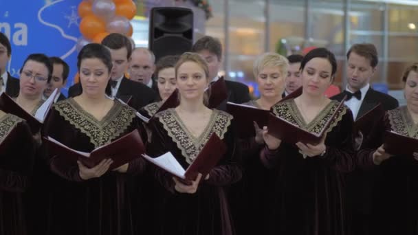 合唱团声乐表演。莫斯科， 俄罗斯 — 图库视频影像