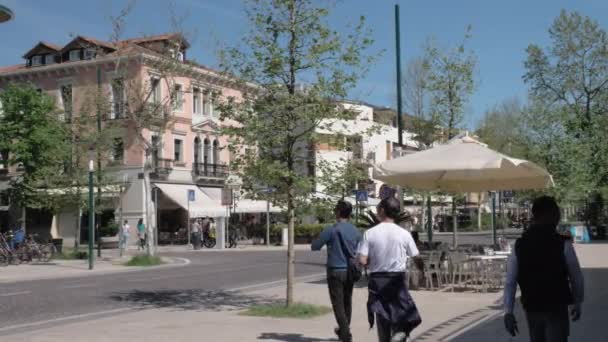 Het stadsbeeld van het eiland Lido in Italië — Stockvideo