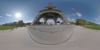 360 VR Gustave Eiffel Avenue with view to Eiffel Tower and Champ de Mars clipart