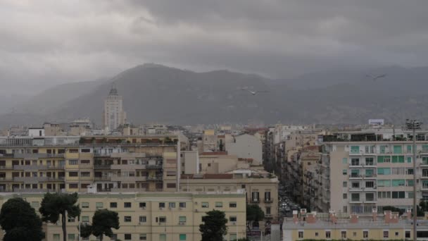 Paisaje urbano de Palermo en día nublado, Italia — Vídeos de Stock