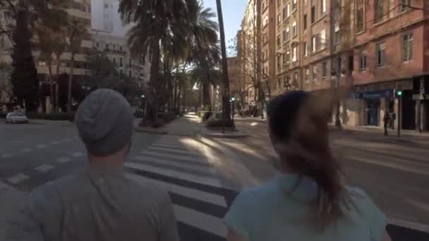 Jogging in Valencia — Stock Video