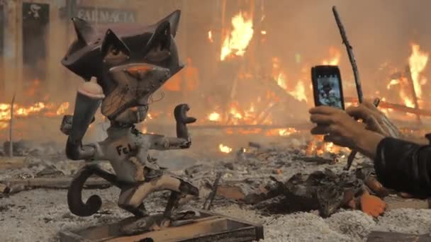 Кот в аду — стоковое видео