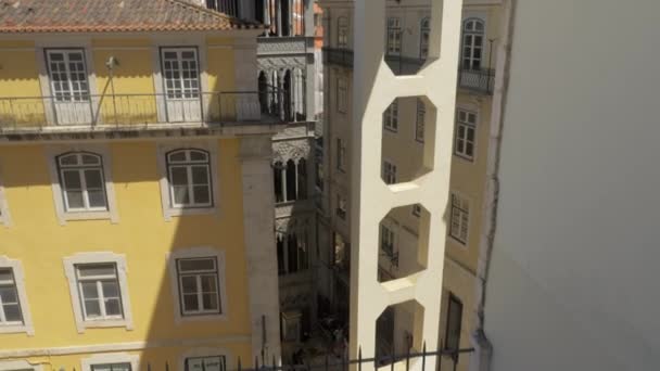 Santa Justa Lift in Lisbon, Portugal — Stock Video