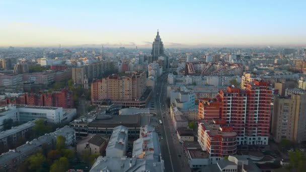 Moscú escena aérea en la mañana, Rusia — Vídeos de Stock