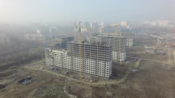 Vista aérea do complexo residencial em construção em Moscou, Rússia — Vídeo de Stock