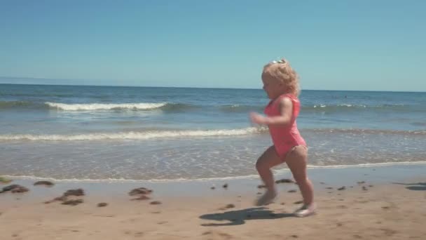 Atrapa la pelota, niña. — Vídeo de stock