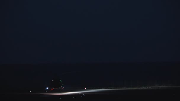 Nachtflug mit dem Hubschrauber — Stockvideo