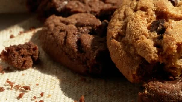 Cookies with chocolate chips — Stock Video