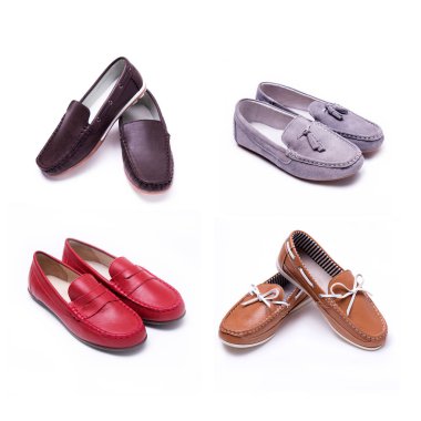 çocuk farklı mokasen ile kolaj