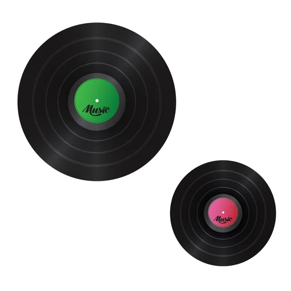 Dos Platos Musicales Diferente Tamaño Sobre Fondo Blanco — Vector de stock