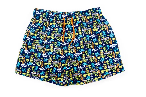 Shorts för pojke för simning på vit isolerad bakgrund. — Stockfoto