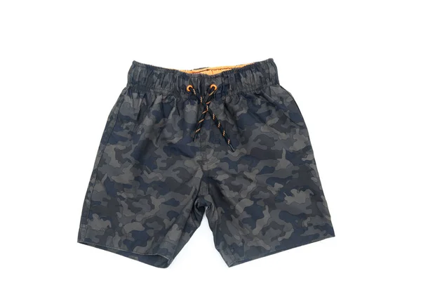 Swimming shorts for boy of military color. — Stock Photo, Image