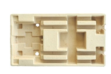 Geri dönüşüm kağıt hamuru kalıp izole üzerinde beyaz arka plan, kırpma yolu ile.