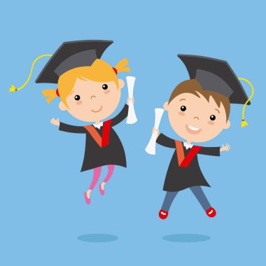 Mezuniyet çocuk. izole vektör