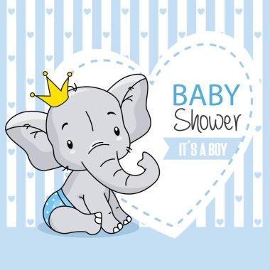 Bebek Çocuk varış kartı. şirin bebek fil.